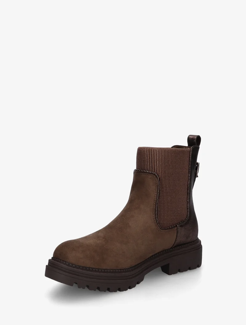 Bottines chelsea suédine contrefort irisé - Marron