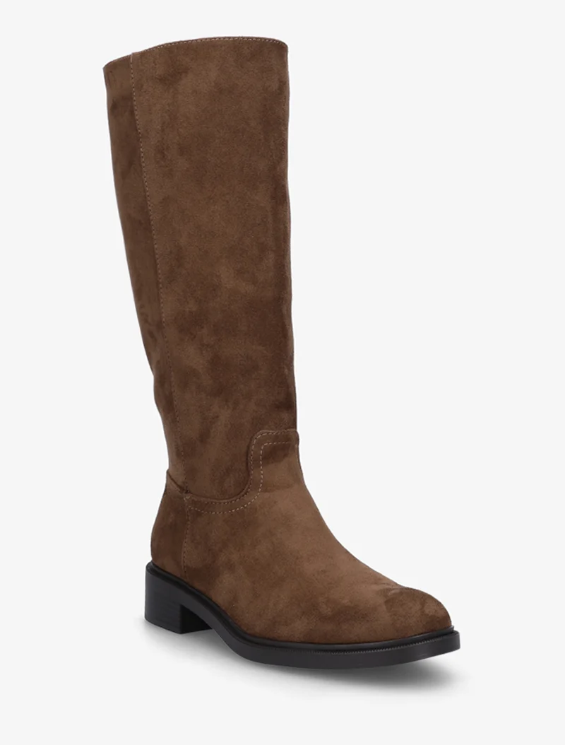 Bottes surpiqûres apparentes en suédine - Marron