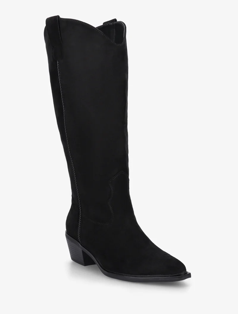 Bottes en suédine style santiags - Noir