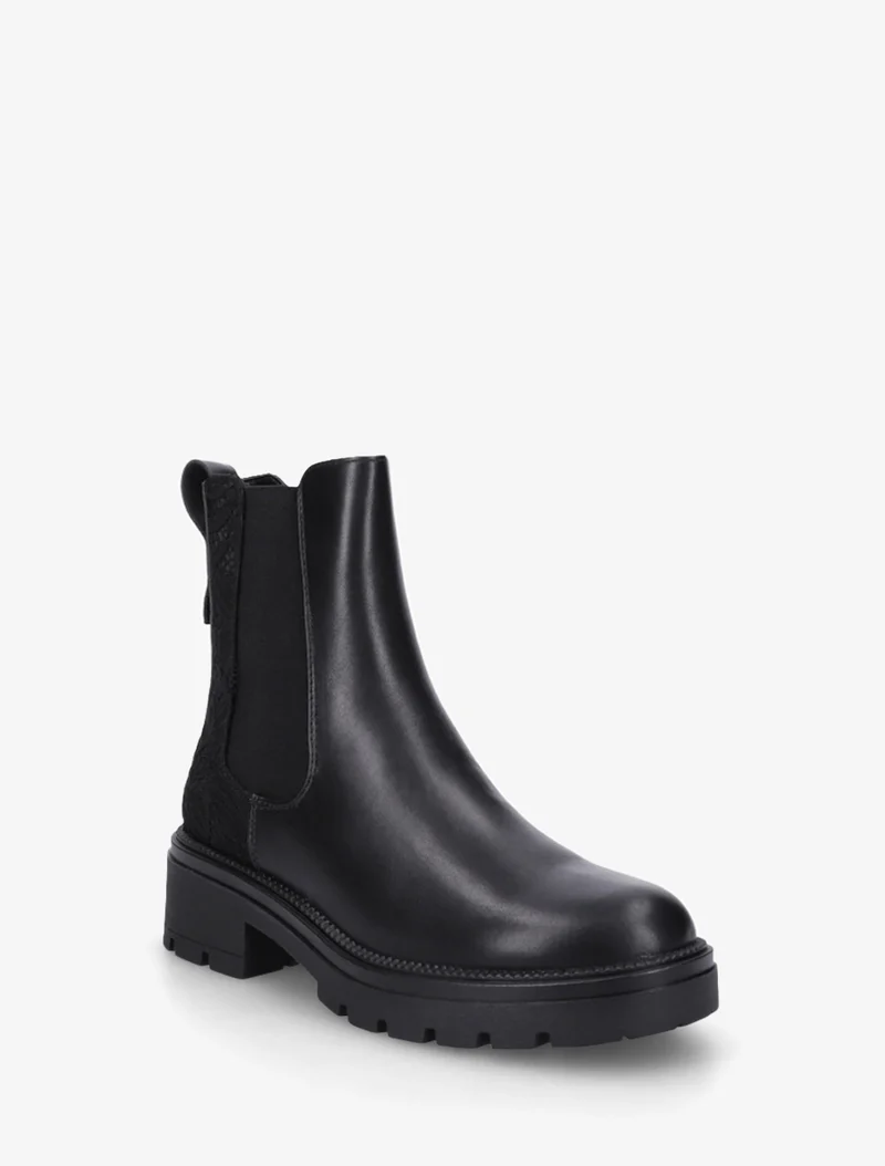 Bottines élastiquées à contrefort en dentelle - Noir