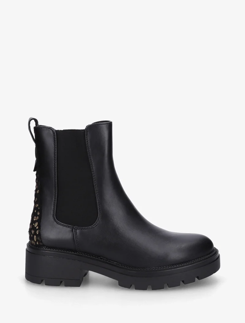 Bottines simili contrefort tacheté - Noir