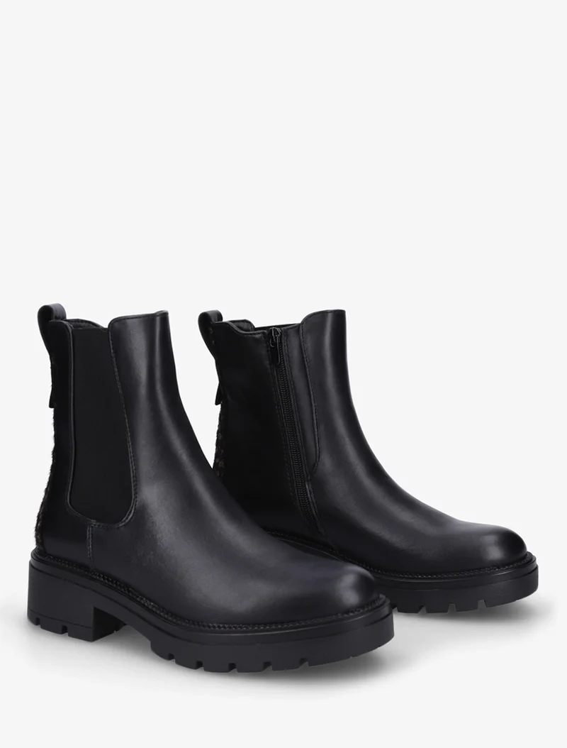 Bottines simili contrefort tacheté - Noir