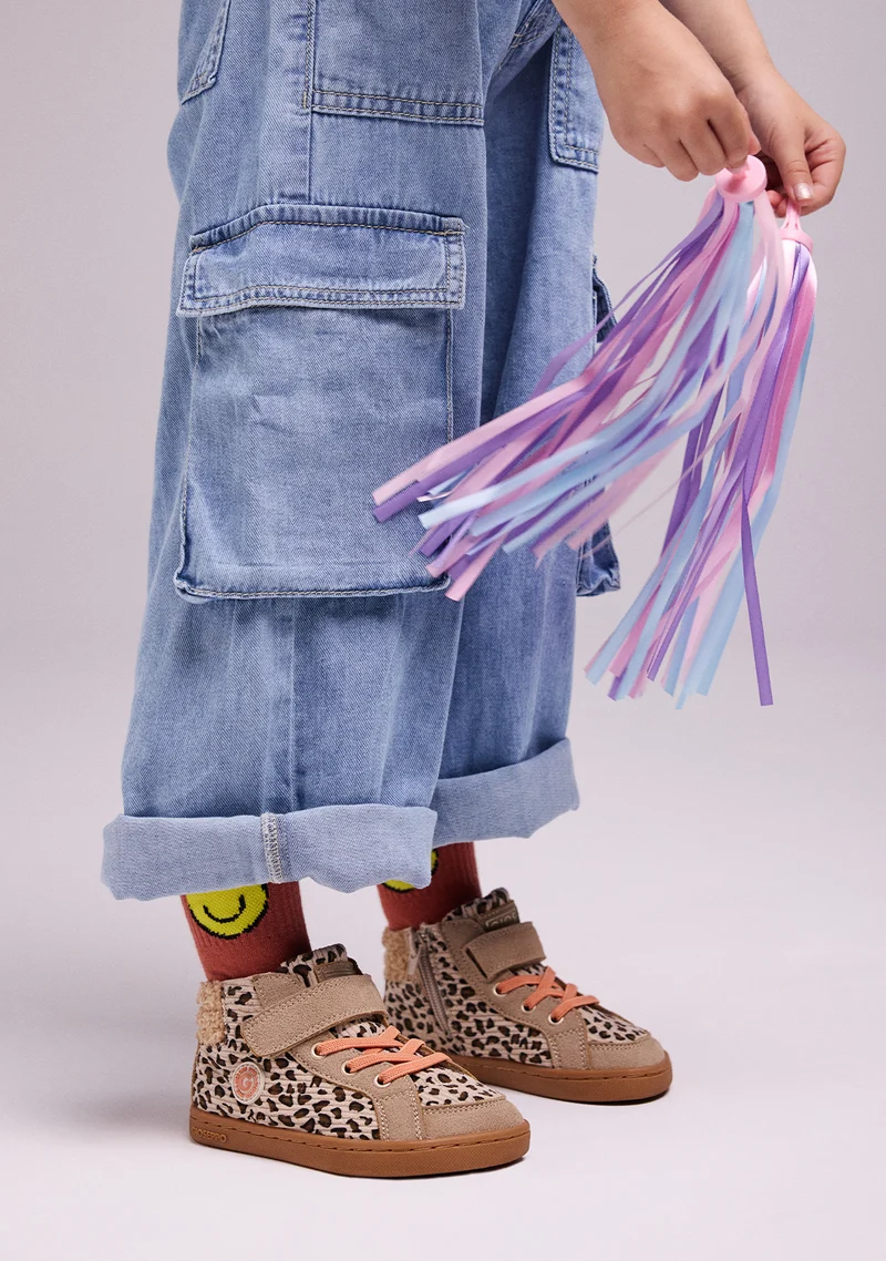 GIOSEPPO BAREFOOT - ANIMAL PRINT BOOTIE SNEAKERS AMIRET