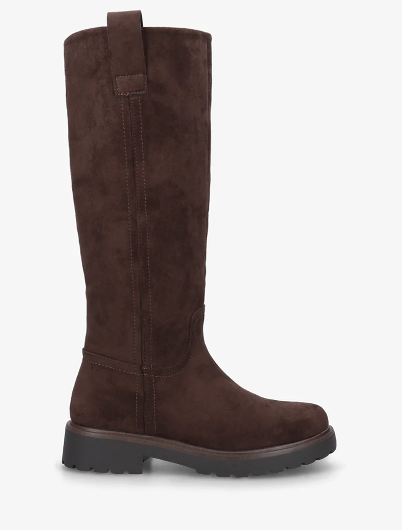 Bottes suédine à semelle crantée - Marron