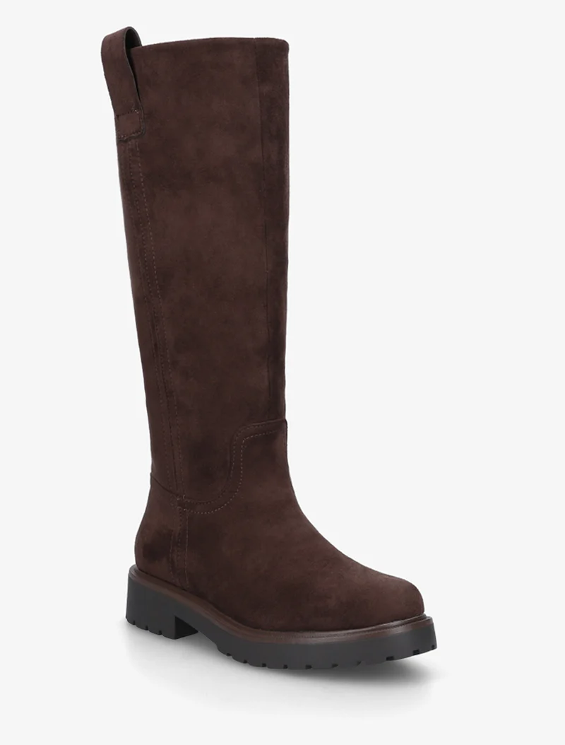 Bottes suédine à semelle crantée - Marron