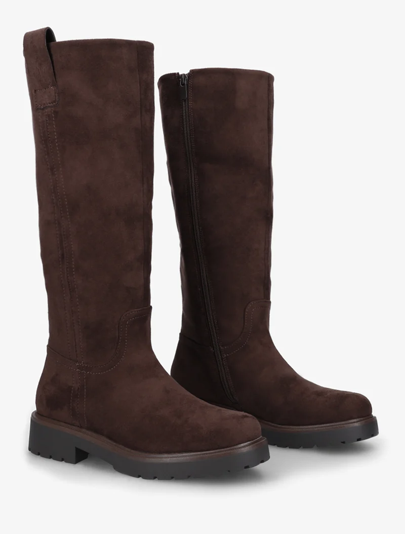 Bottes suédine à semelle crantée - Marron