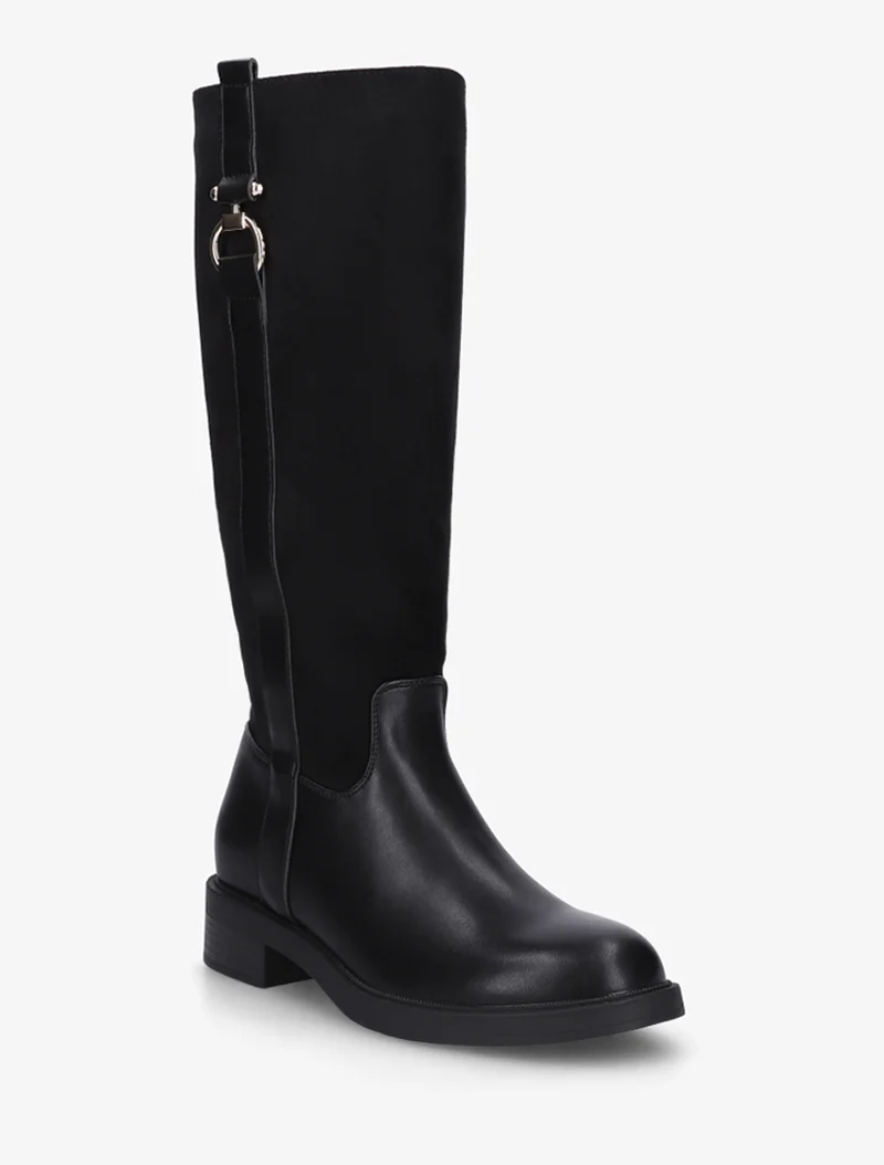 Bottes cavalières bi-matière à boucle - Noir