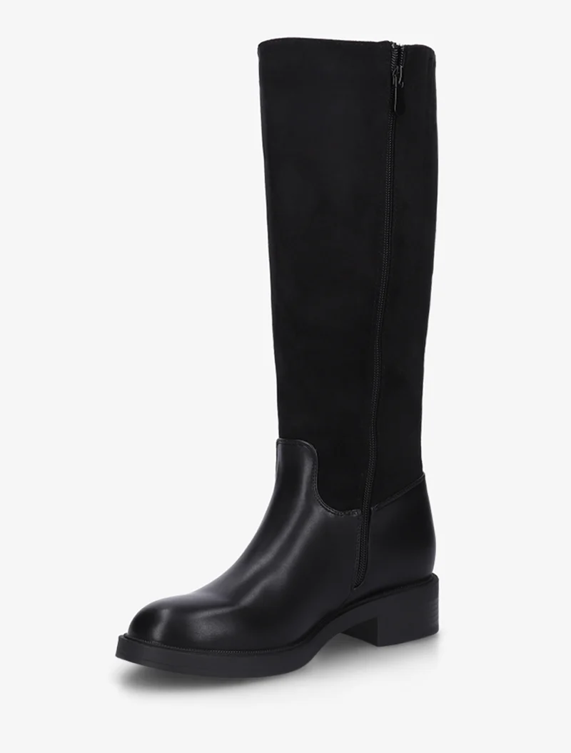 Bottes cavalières bi-matière à boucle - Noir