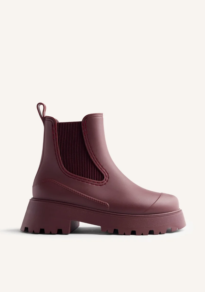 PLATFORM RAIN ANKLE BOOTS BELDING