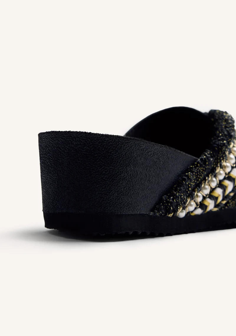BEADED BIO WEDGE SANDALS WADENA