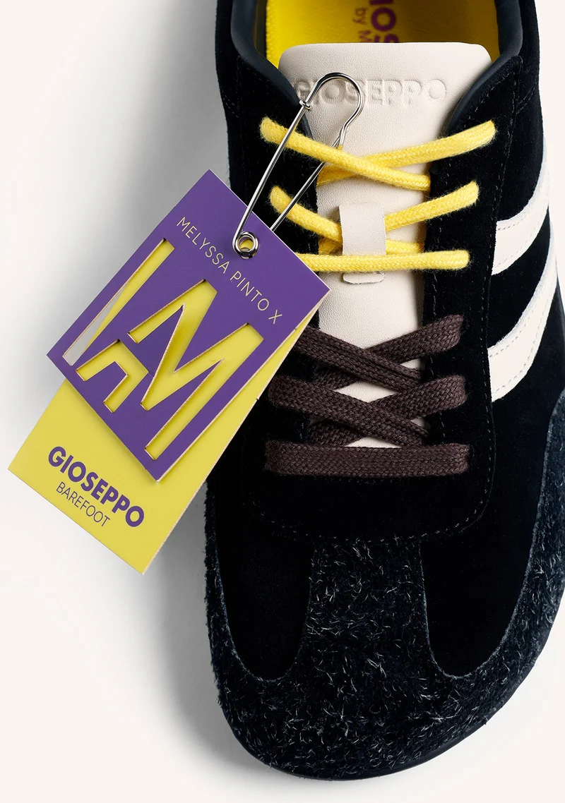 GIOSEPPO BAREFOOT – BLACK LEATHER SNEAKERS BY MELYSSA PINTO (I AM EDITION)