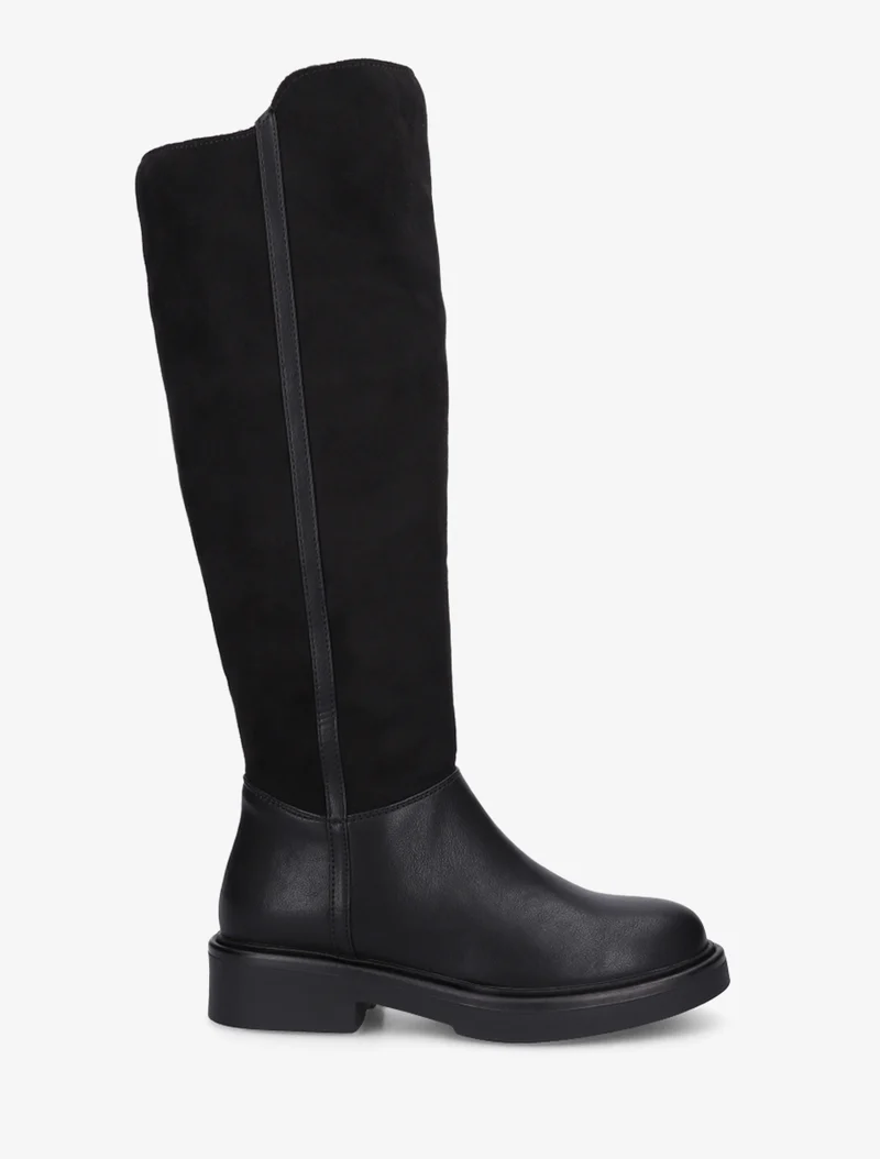 Bottes fourrées en suédine et simili - Noir