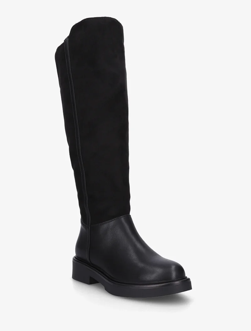Bottes fourrées en suédine et simili - Noir