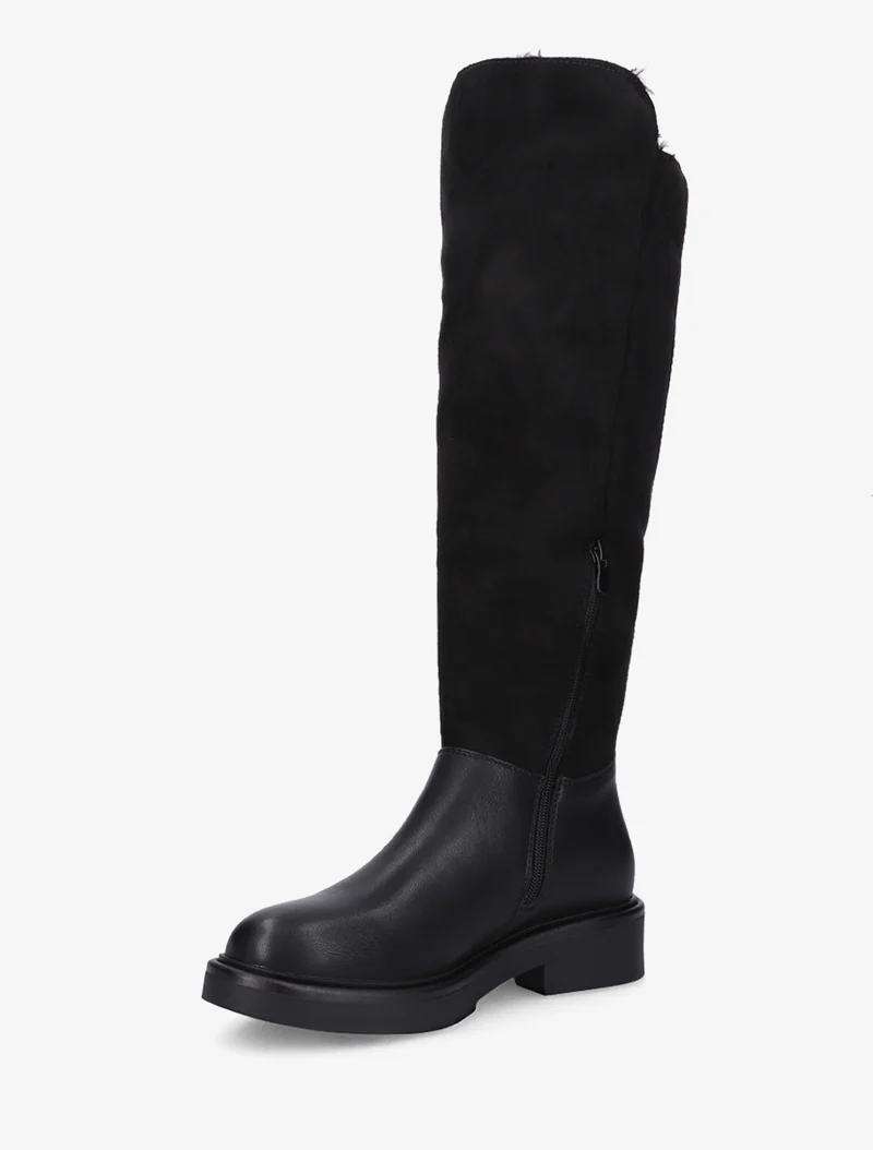 Bottes fourrées en suédine et simili - Noir