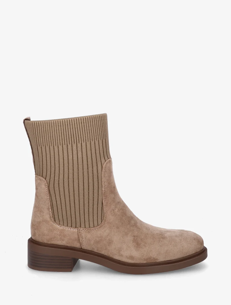 Bottines style chaussettes - Taupe