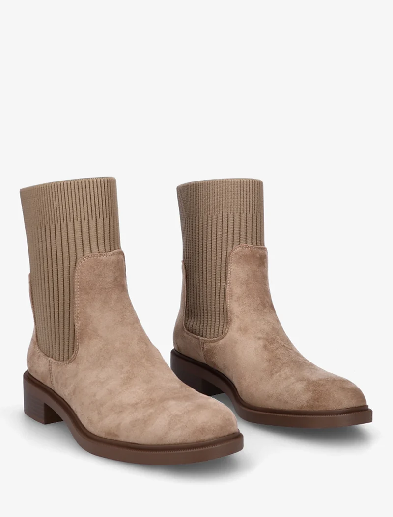 Bottines style chaussettes - Taupe