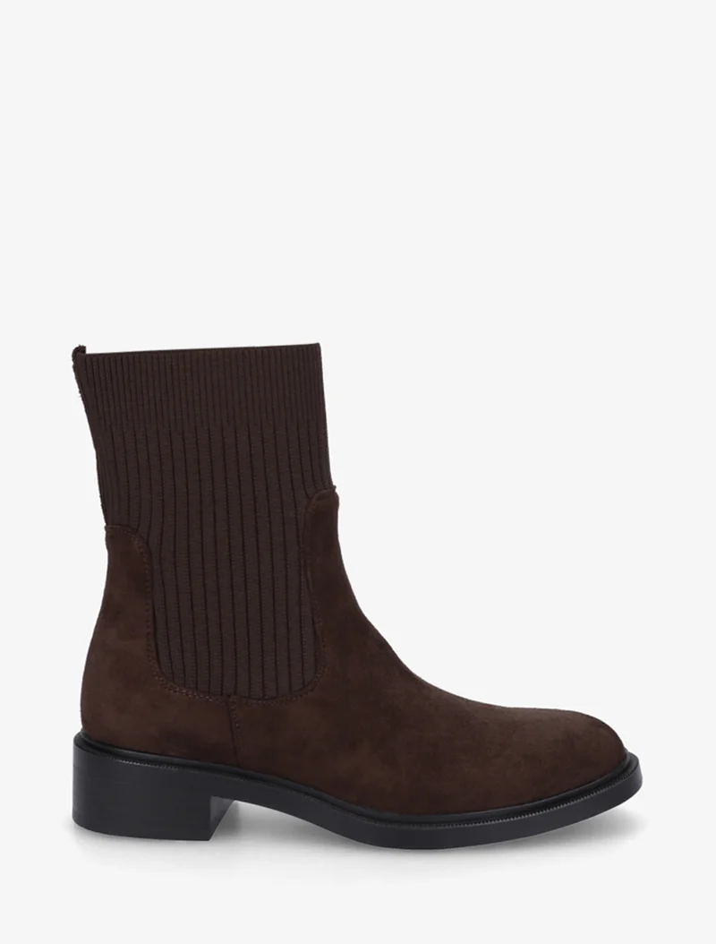 Bottines style chaussettes - Marron