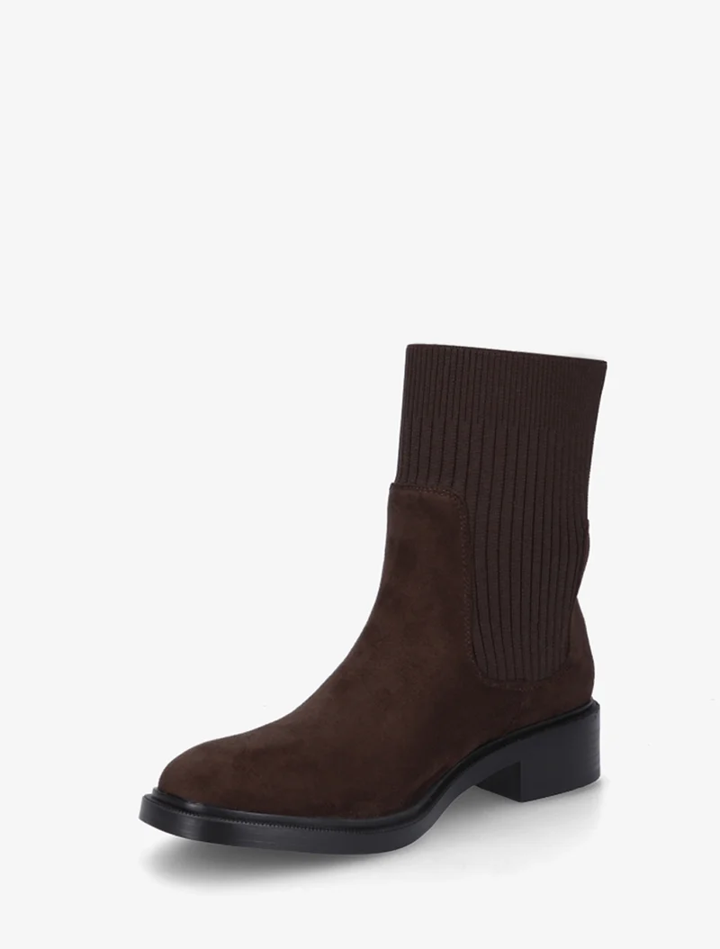 Bottines style chaussettes - Marron