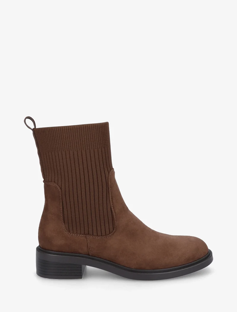 Bottines style chaussettes - Camel