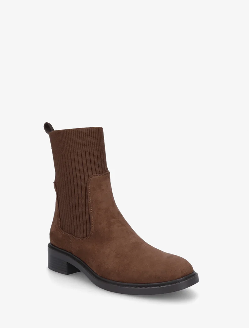 Bottines style chaussettes - Camel