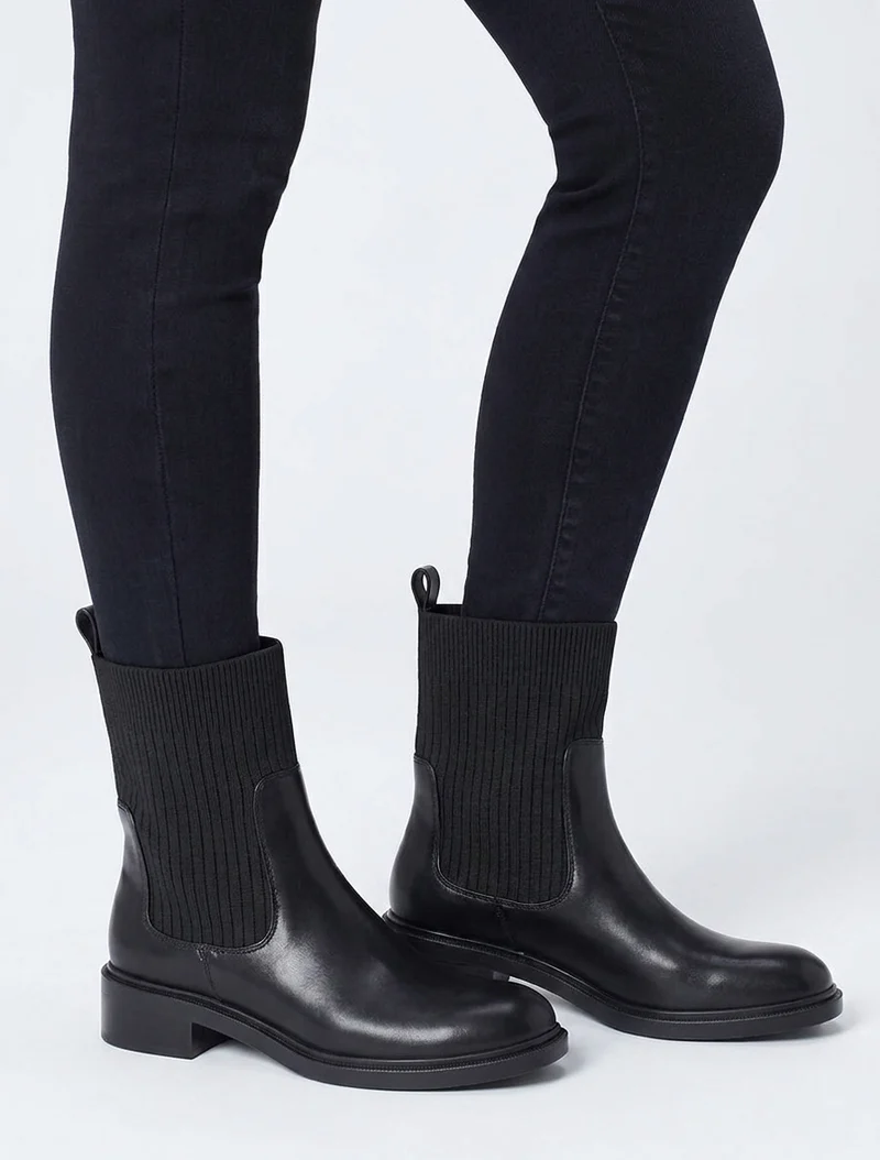 Bottines style chaussettes - Noir