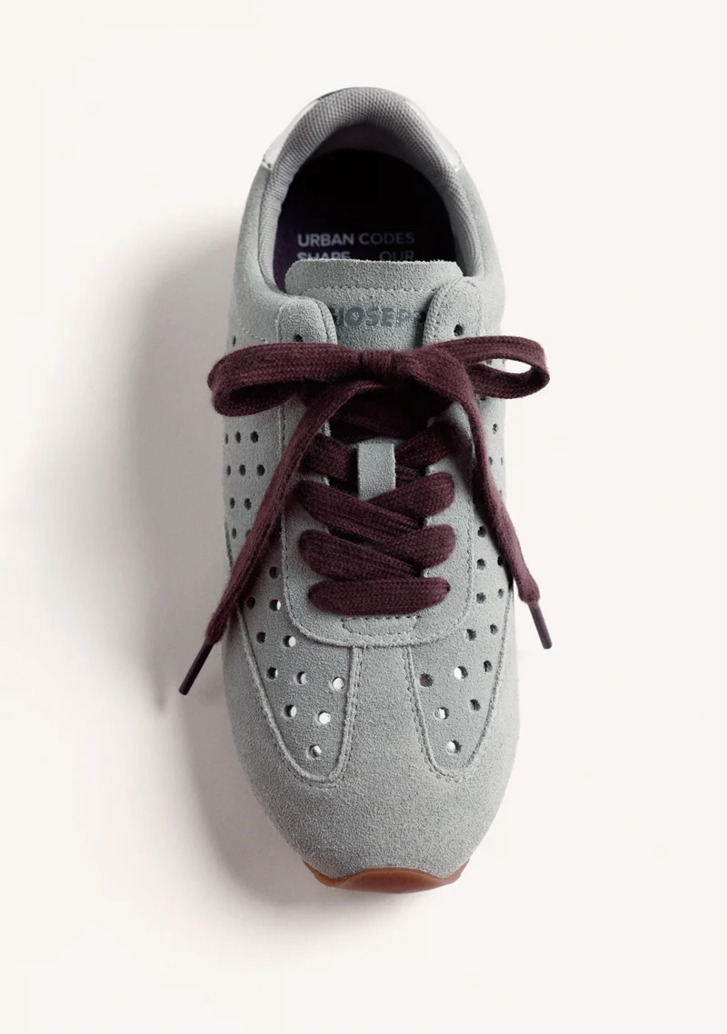 GREY SHINY LEATHER SNEAKERS
