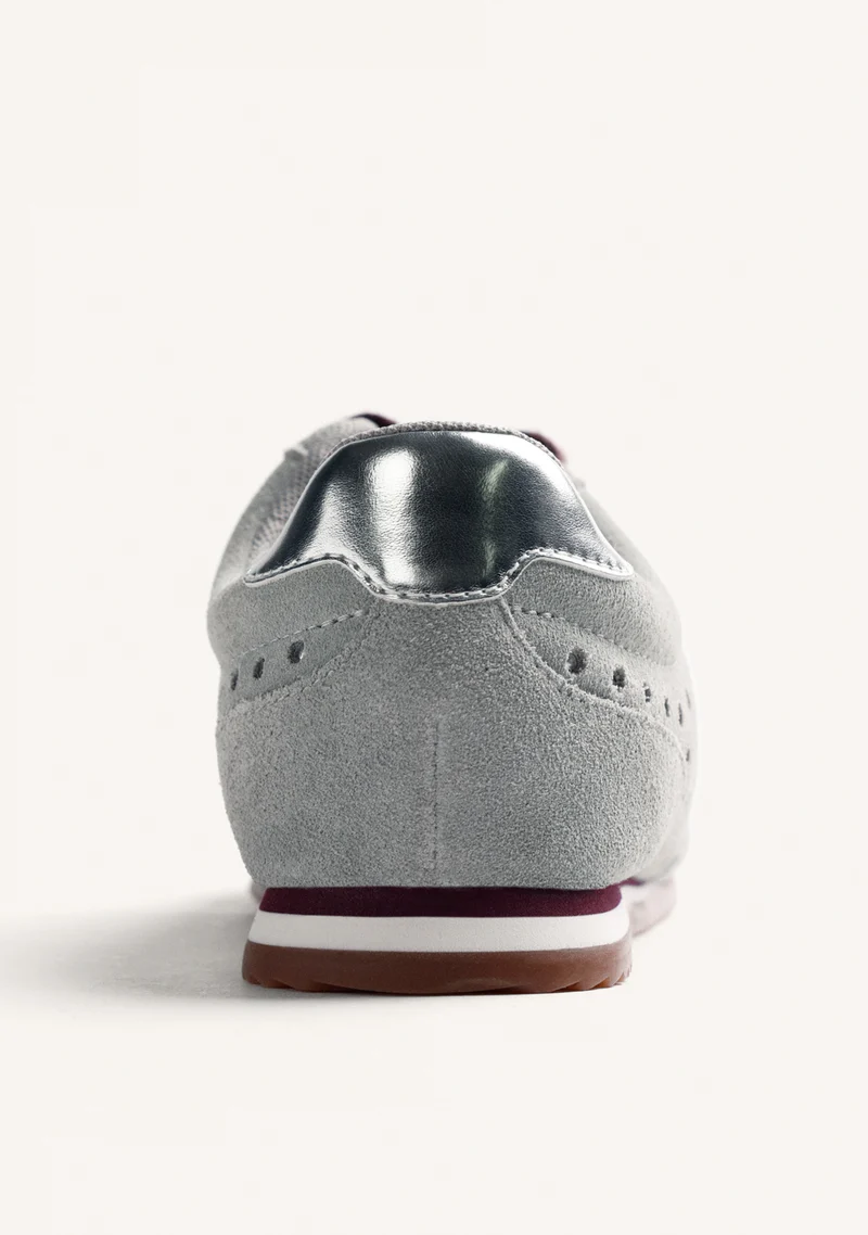 GREY SHINY LEATHER SNEAKERS