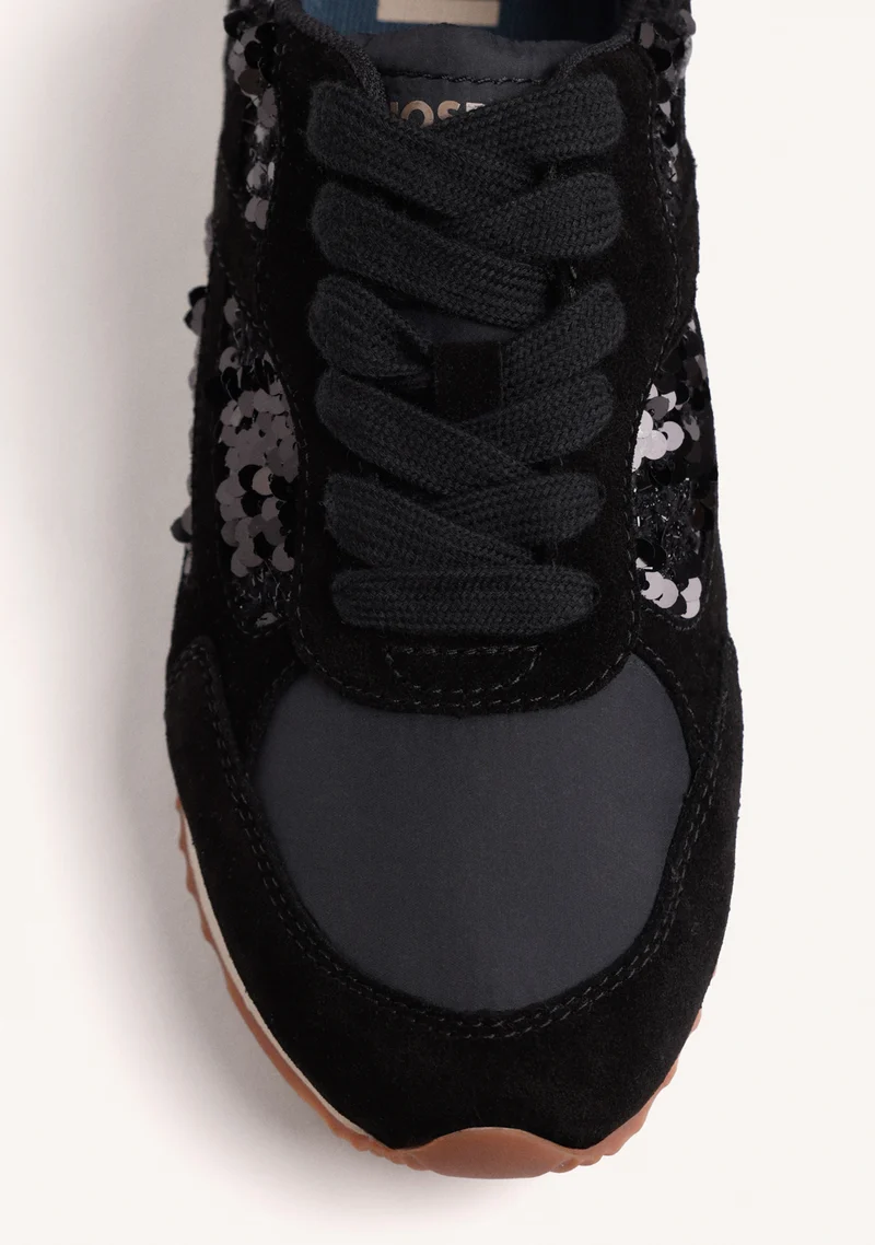 BLACK SHINY LEATHER SNEAKERS