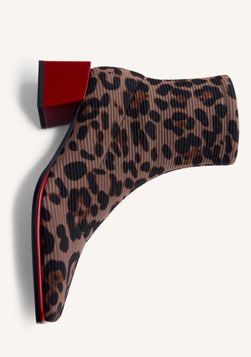 ELASTIC ANIMAL PRINT ANKLE BOOTS