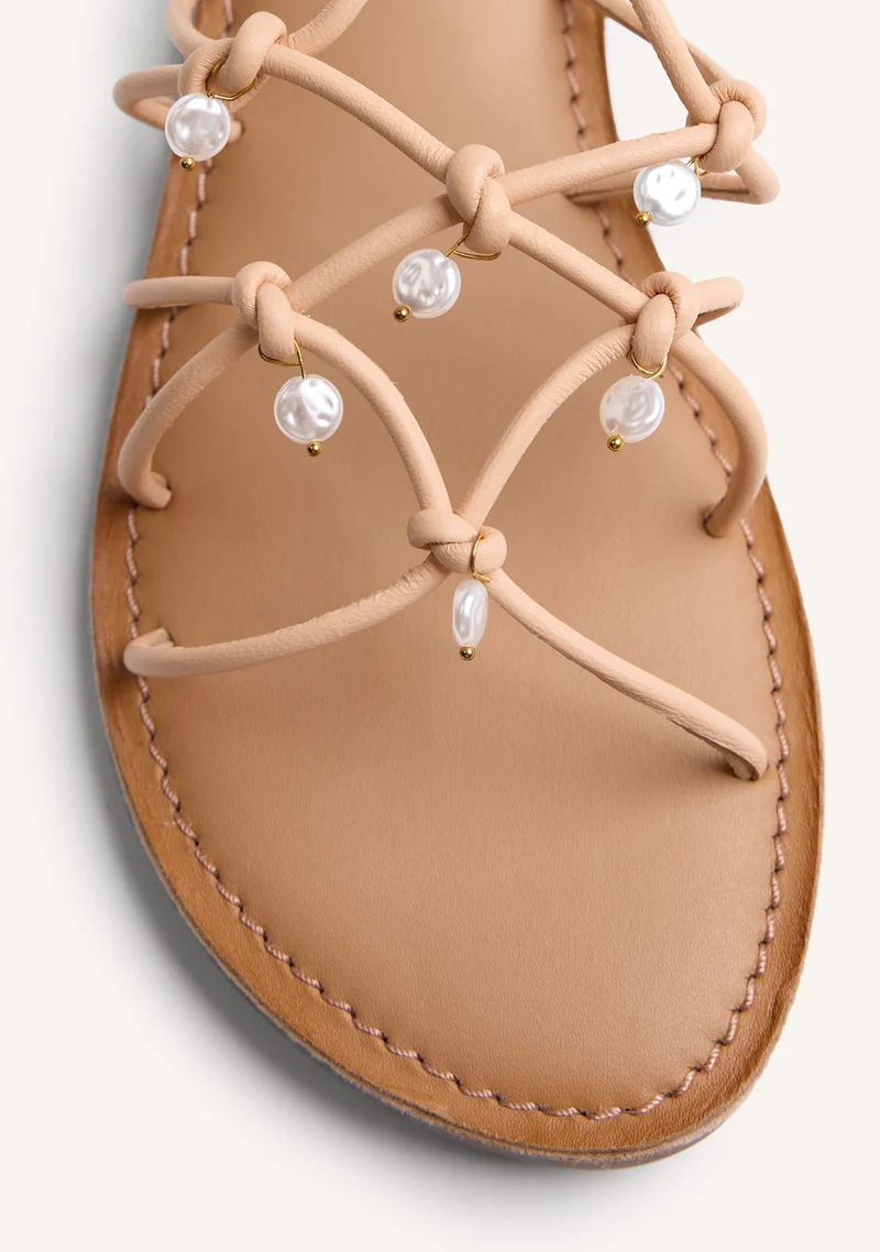 JEWEL BEADED LEATHER SANDALS VELIKO