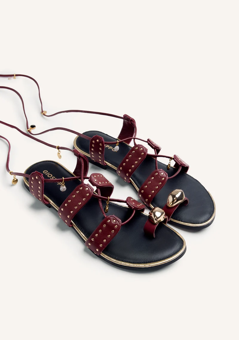 RING AND BEADED LEATHER SANDALS MARSABIT