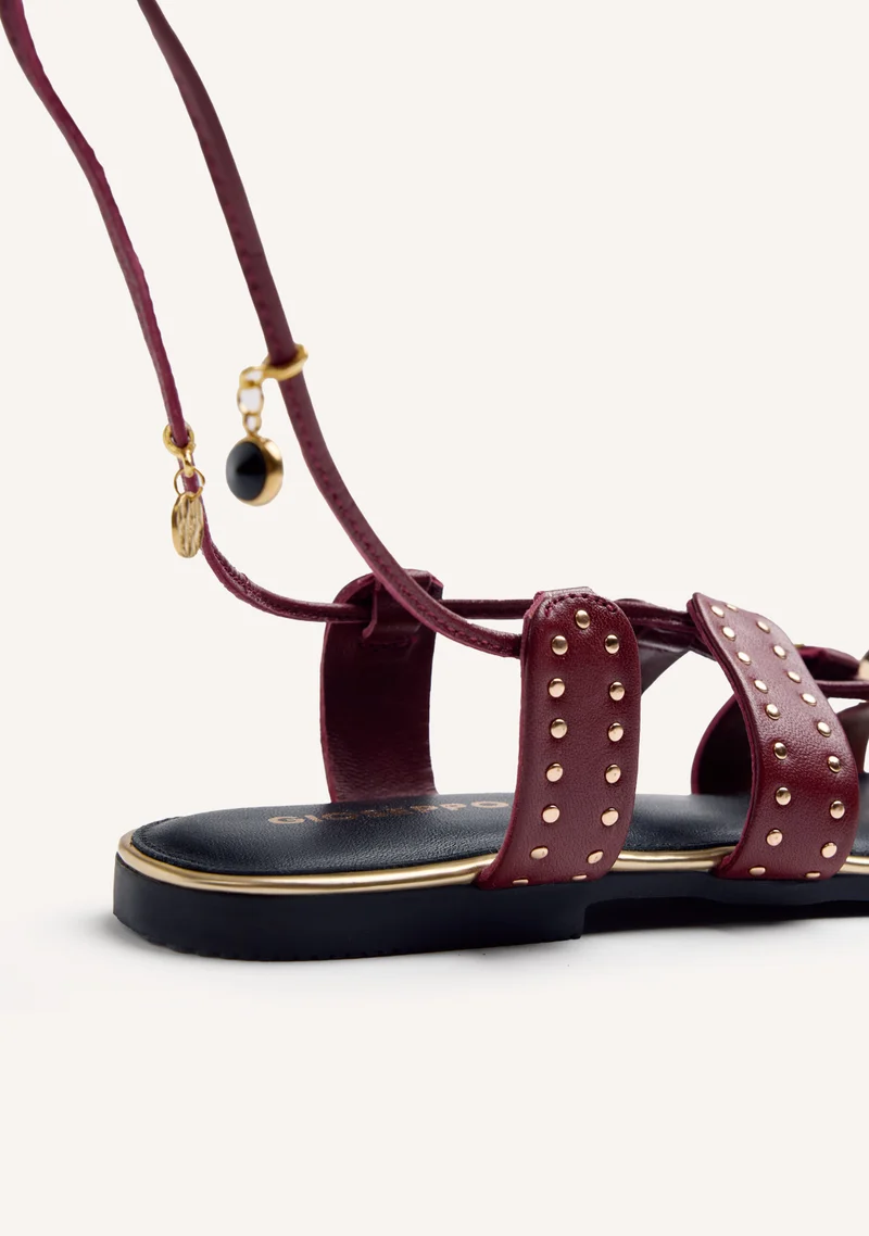 RING AND BEADED LEATHER SANDALS MARSABIT