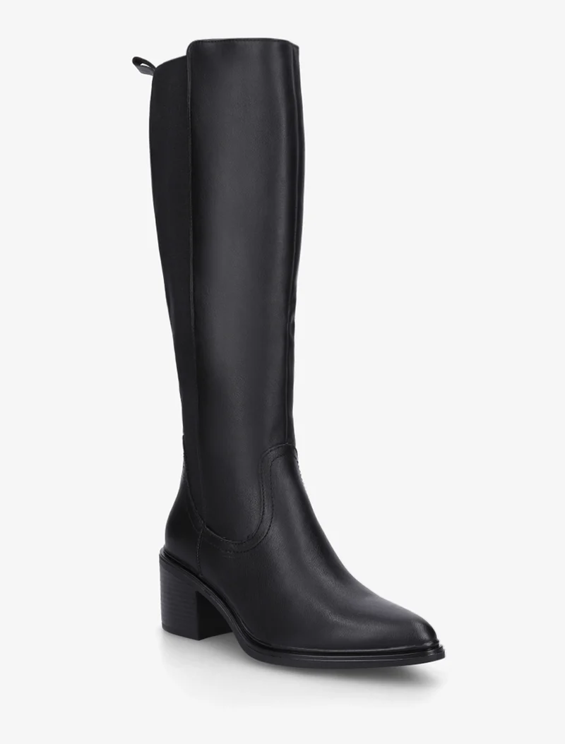 Bottes élastiquées en simili à bouts pointus - Noir
