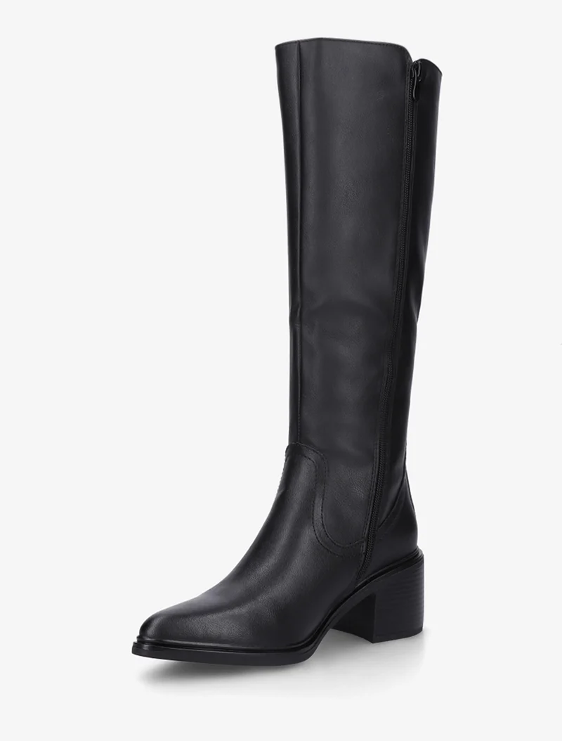 Bottes élastiquées en simili à bouts pointus - Noir