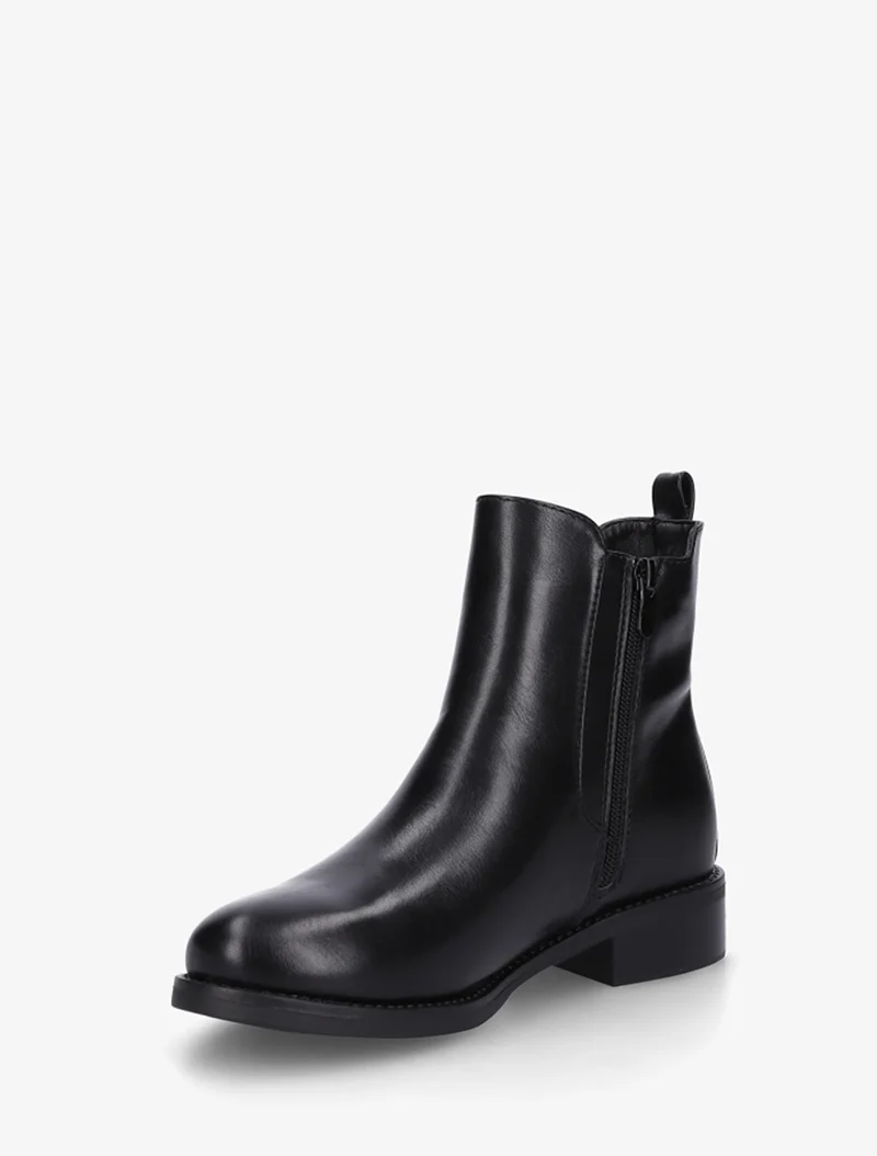 Bottines en simili à cheville élastiquée - Noir