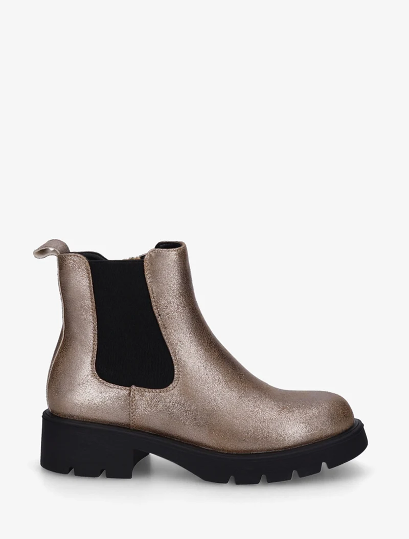 Bottines élastiquées à semelle crantée - Taupe