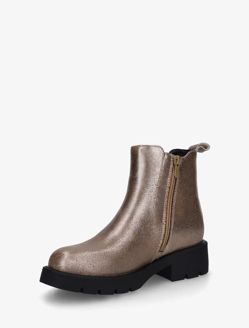 Bottines élastiquées à semelle crantée - Taupe