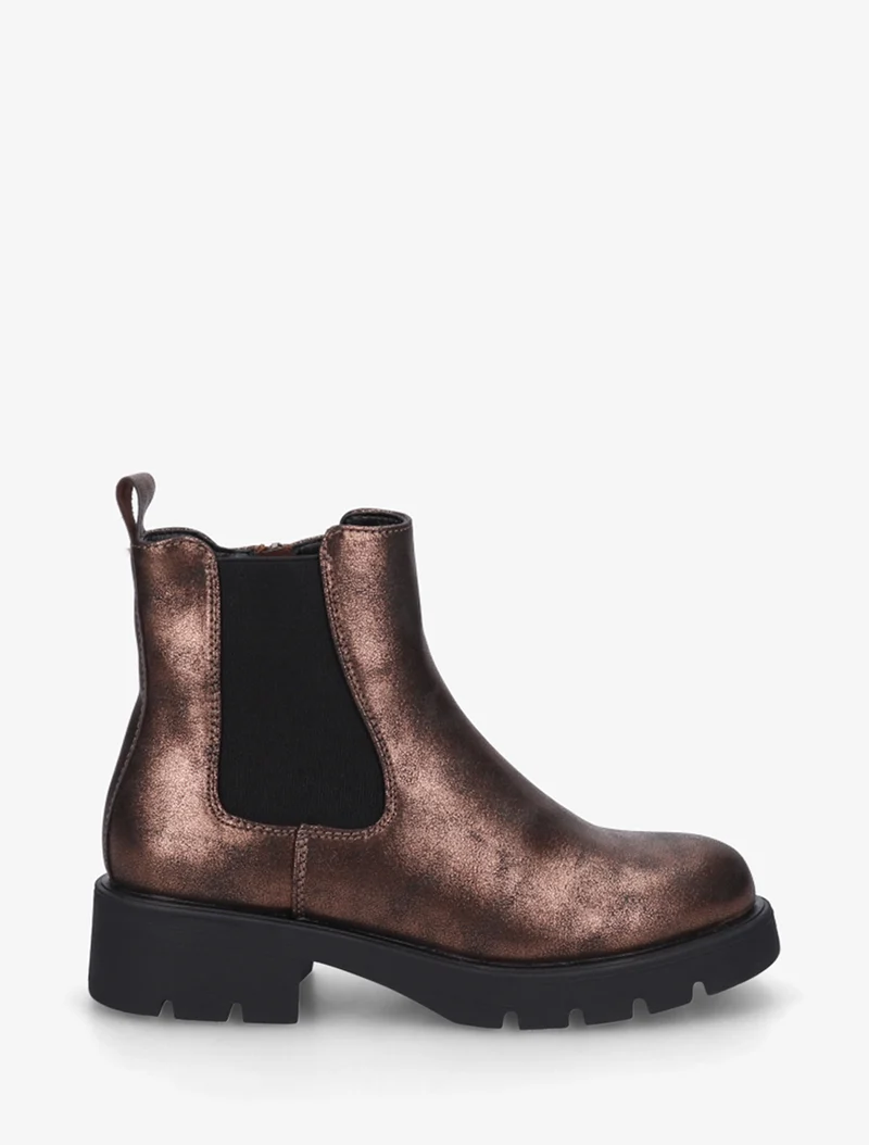 Bottines élastiquées à semelle crantée - Bronze