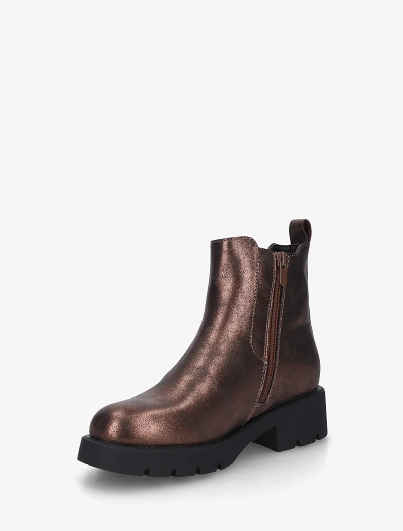Bottines élastiquées à semelle crantée - Bronze