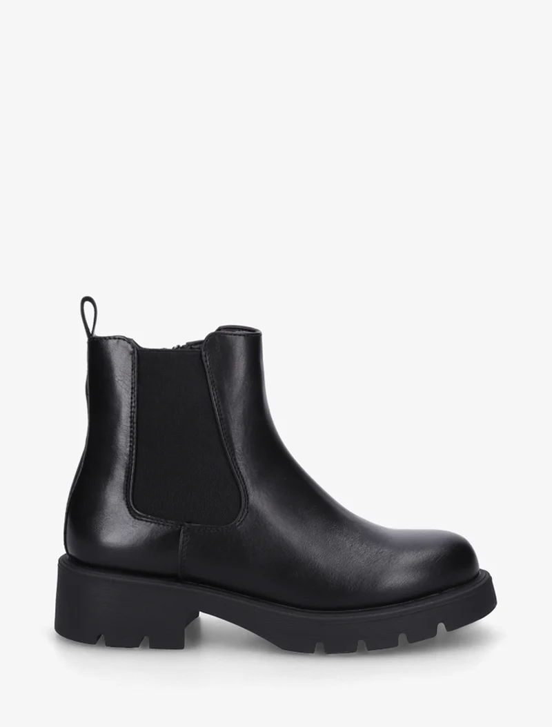 Bottines élastiquées à semelle crantée - Noir