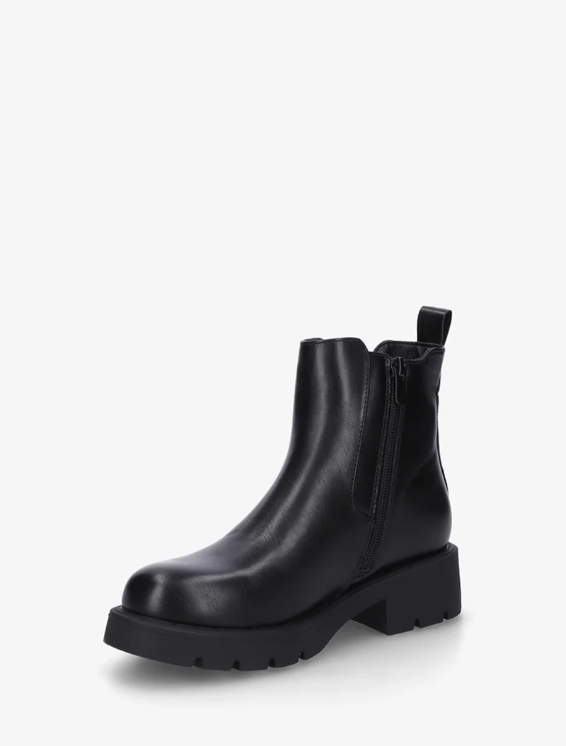 Bottines élastiquées à semelle crantée - Noir