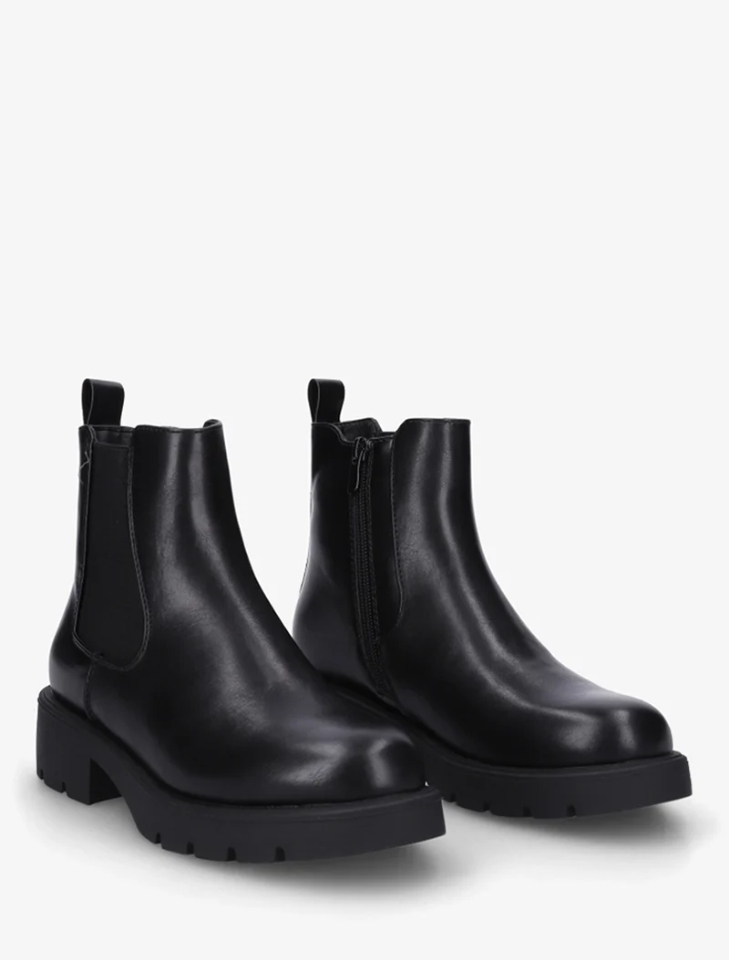 Bottines élastiquées à semelle crantée - Noir