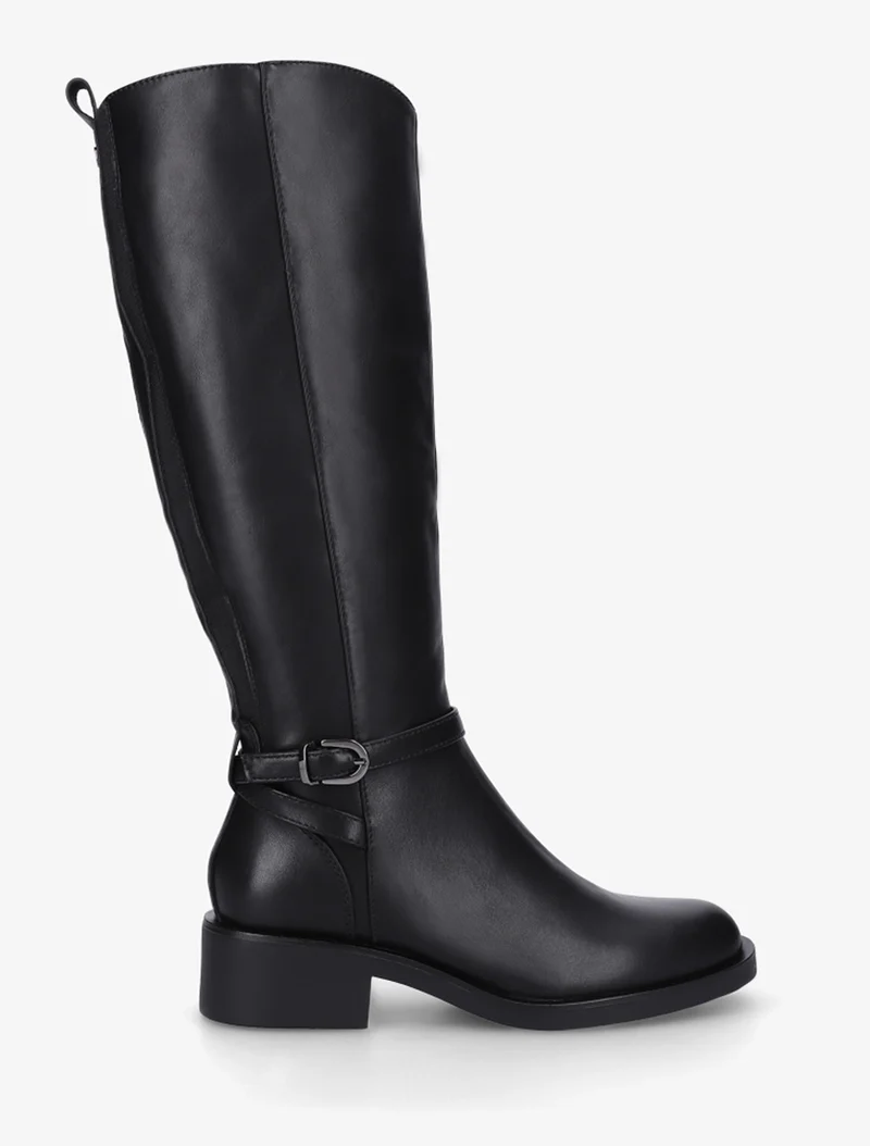 Bottes cavalières élastiquées à boucle - Noir