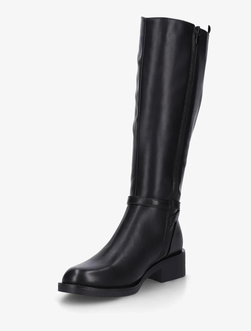 Bottes cavalières élastiquées à boucle - Noir