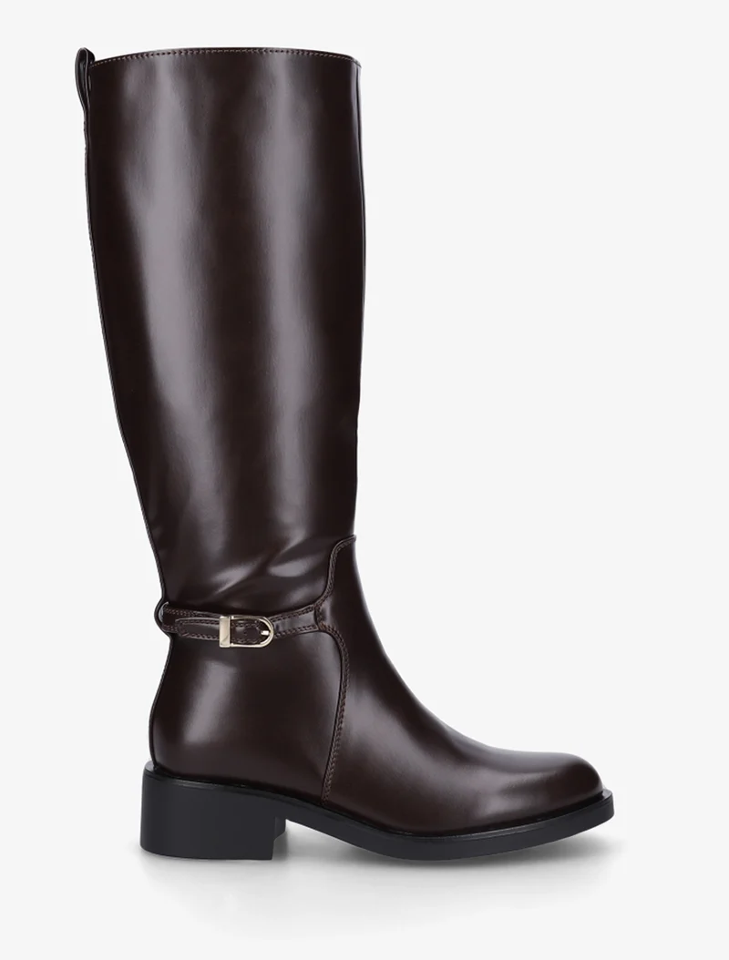 Bottes cavalières à boucle décorative - Marron