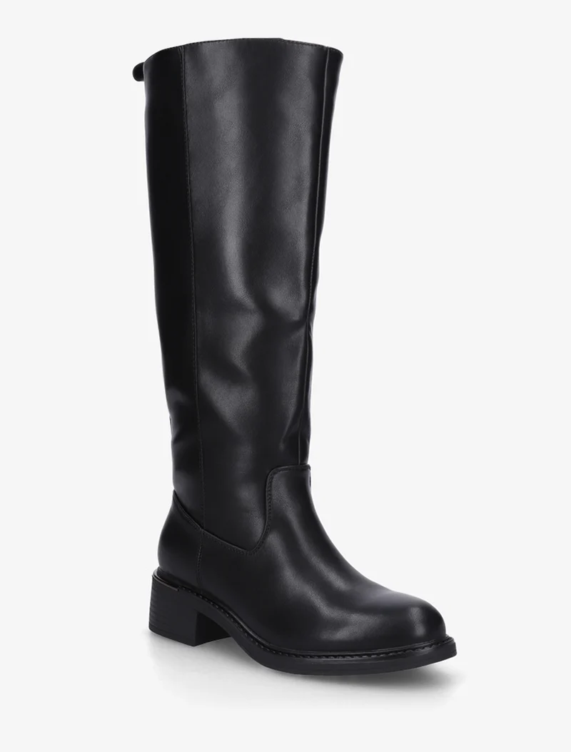Bottes cavalières en simili - Noir