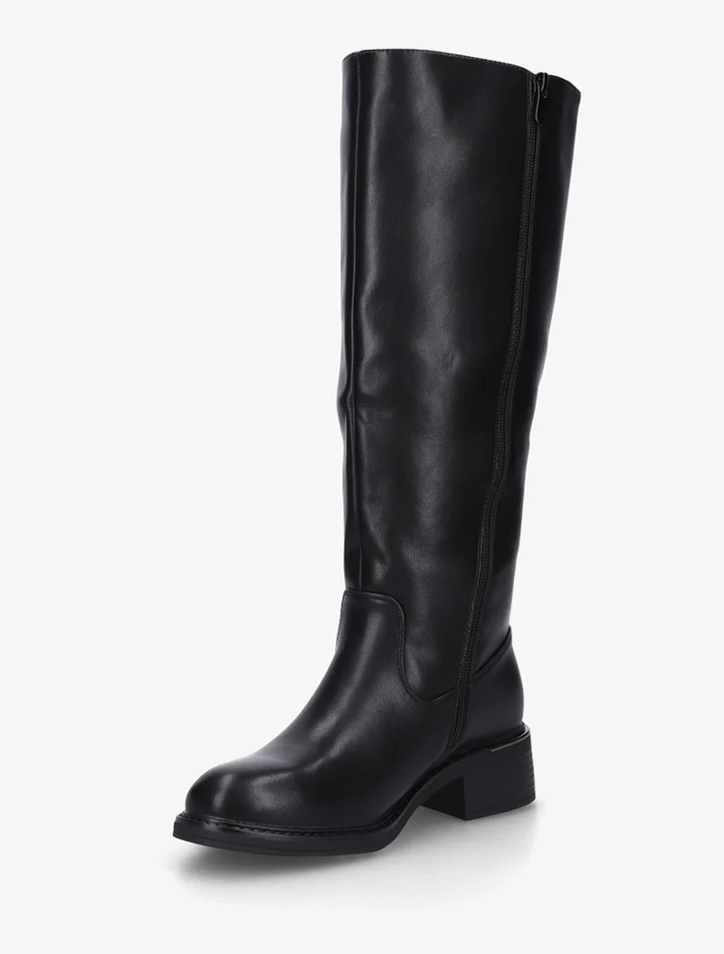 Bottes cavalières en simili - Noir