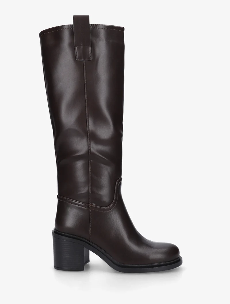 Bottes en simili à talon - Marron
