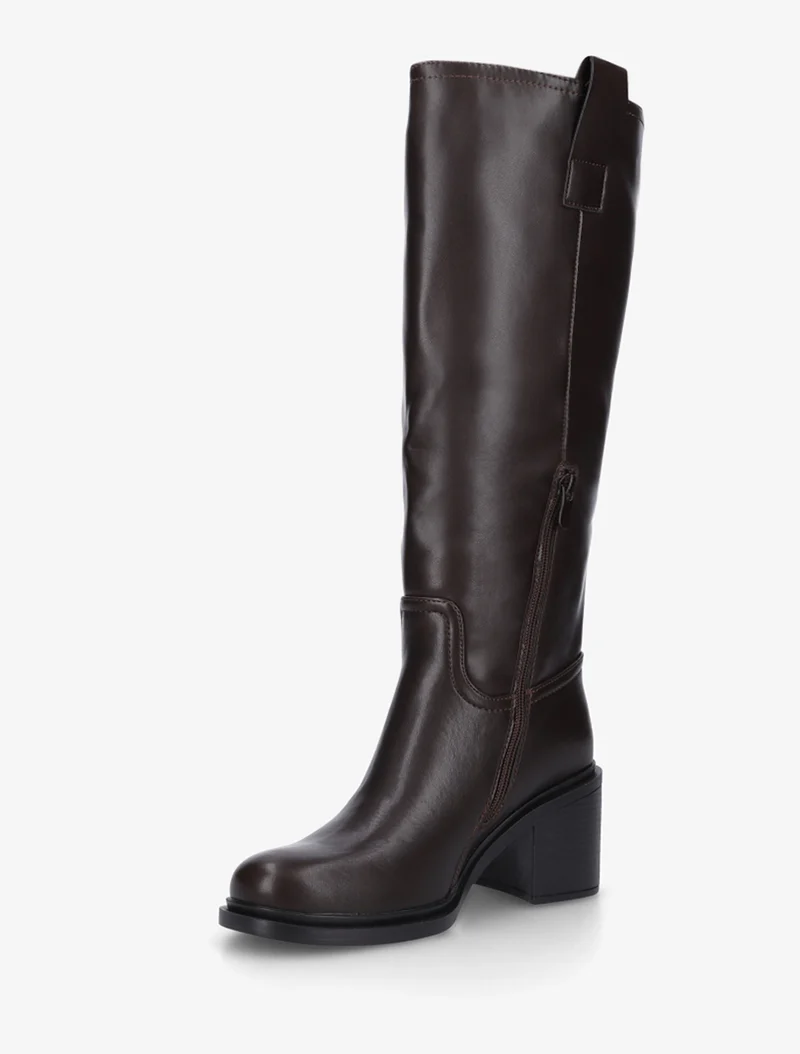 Bottes en simili à talon - Marron