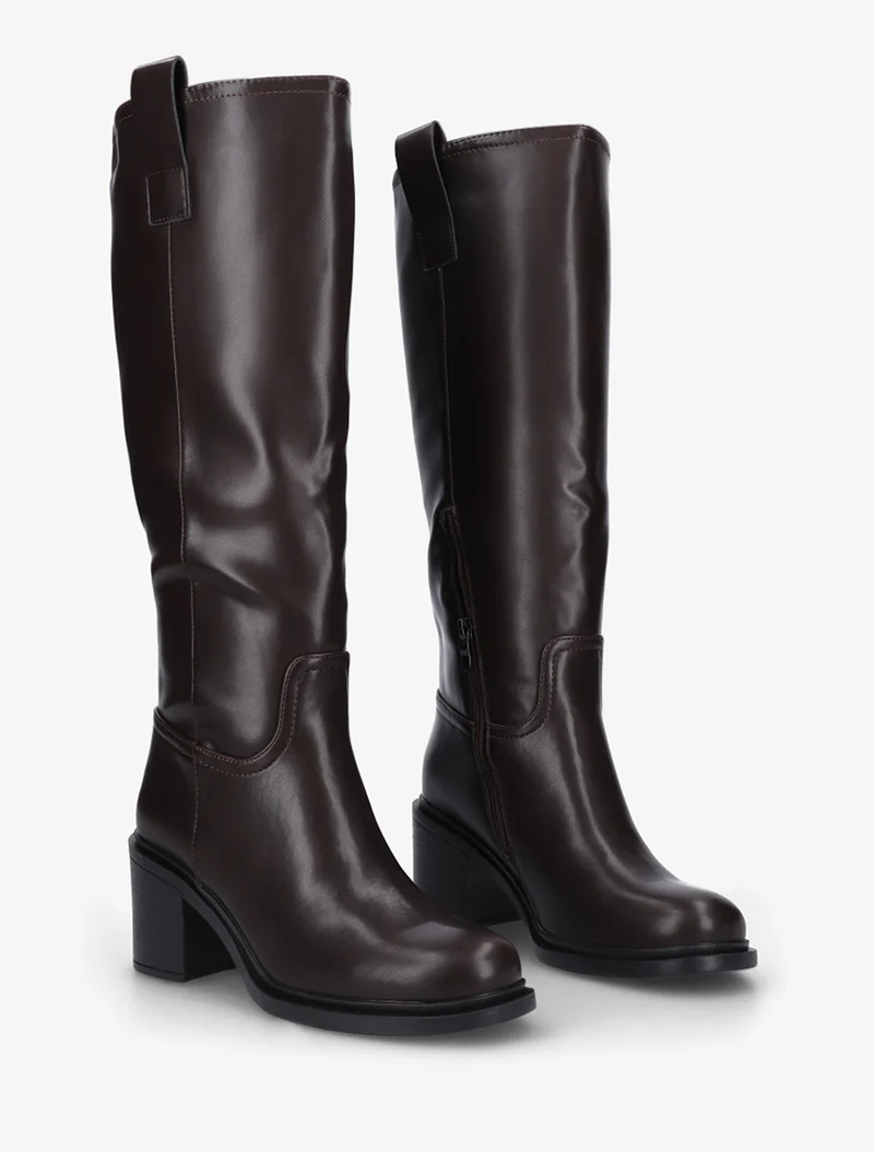 Bottes en simili à talon - Marron